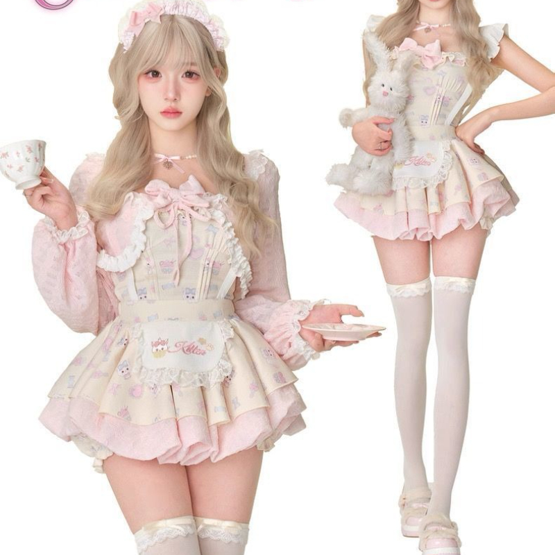 Japanese Sweet Lolita Style 3 - Crop Top Crochet avaliação e preço