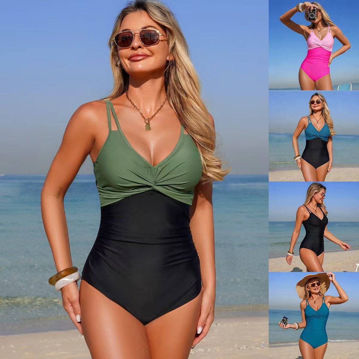 V Neck Twist Front One Piece S - Crochet Bag Raffia avaliação e preço