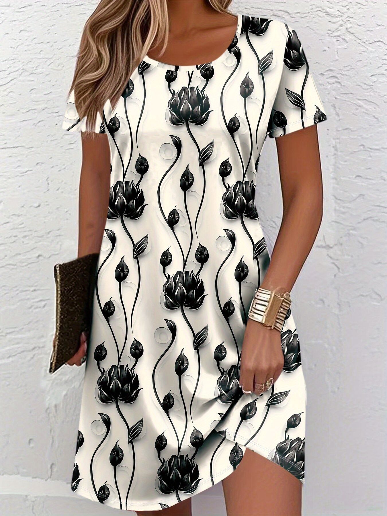 New Women Slim Summer 3D Print - Midi Skirt Floral avaliação e preço