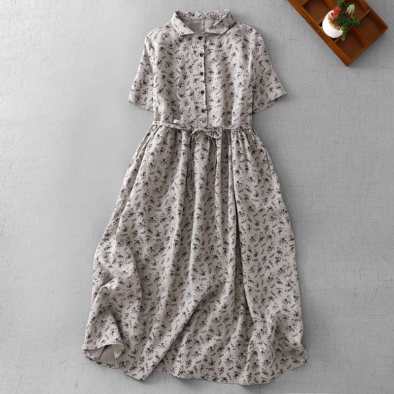 Summer Floral Cotton Linen Dr - Midi Skirt Floral avaliação e preço