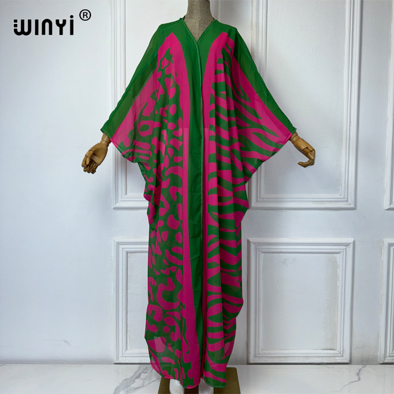 WINYI Africa Bohemia print Kim - Cover Up Kaftan avaliação e preço