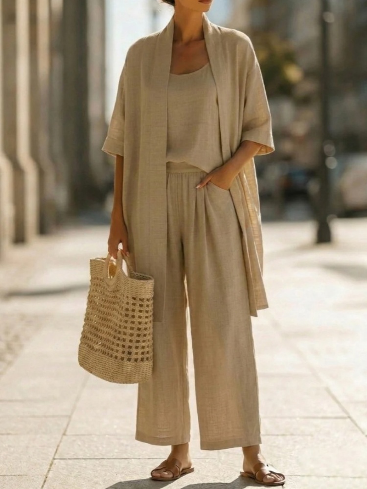 Casual Solid Cotton Linen Loos - Linen Pant Wide avaliação e preço
