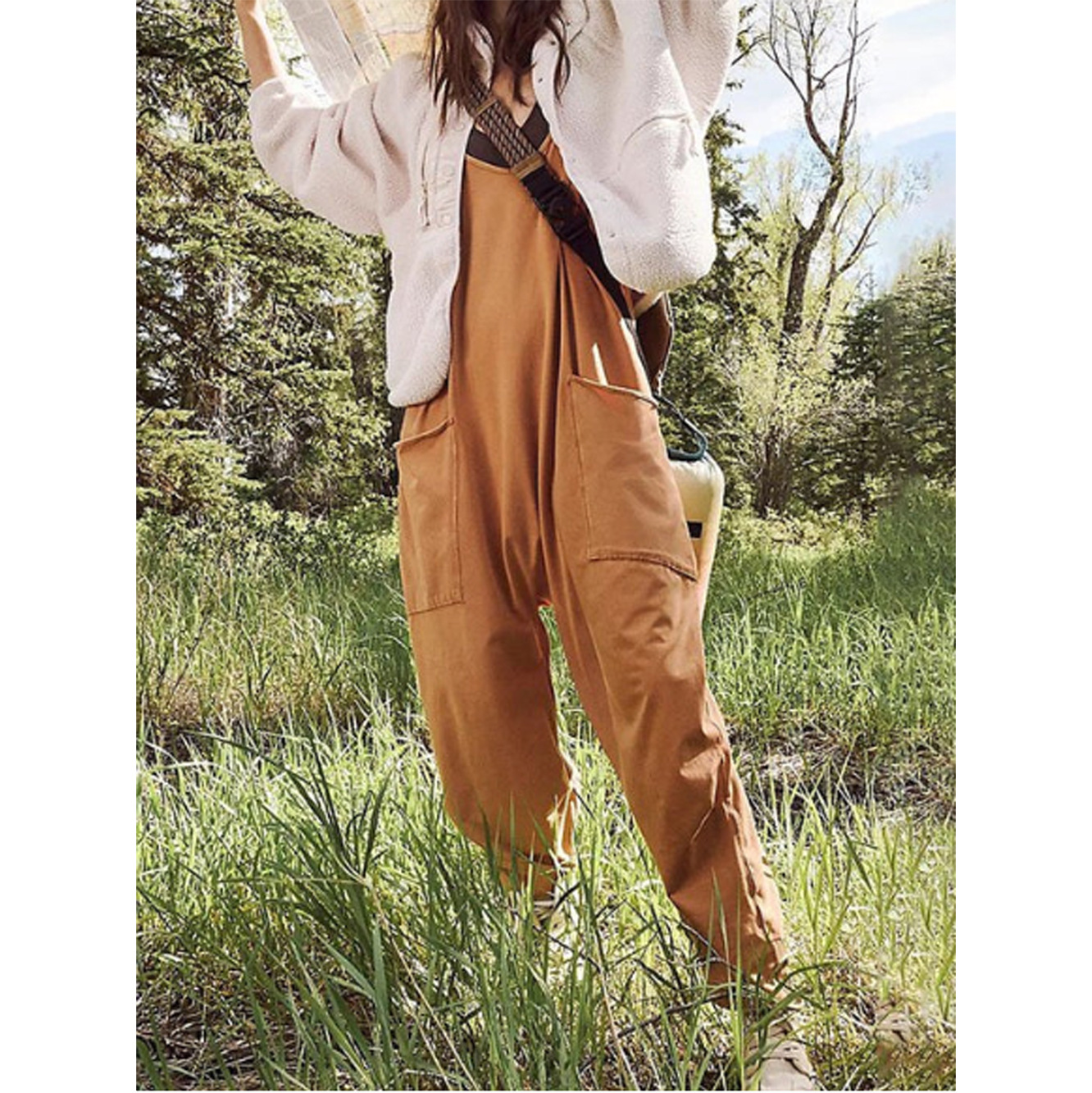 Loose Summer Jumpsuit Casual   - Jumpsuit Linen Relaxed avaliação e preço