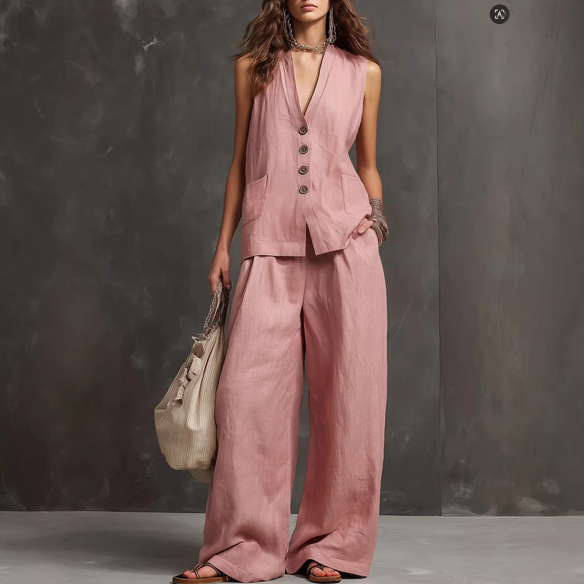 2026 summer women's clothing l - Linen Pant Wide avaliação e preço