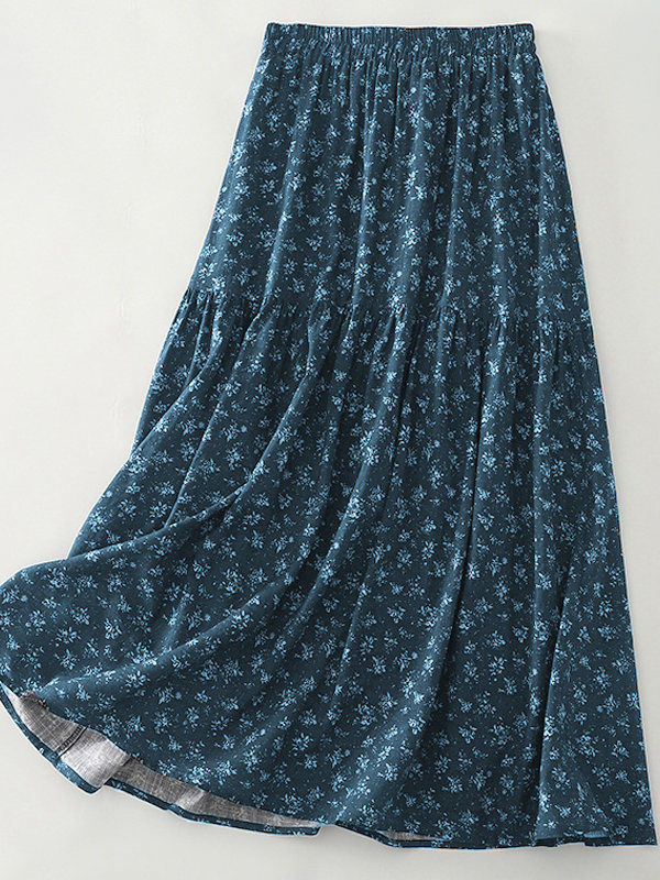 High Waist Floral Print Midi S - Midi Skirt Floral avaliação e preço