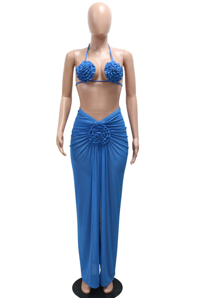 Beyprern Women's Royal Blue 3D - Swimsuit Bikini Ruched avaliação e preço