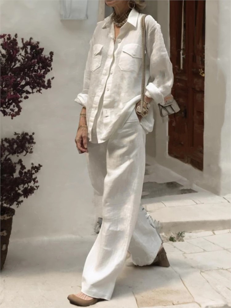 Fashion Solid Cotton Linen Shi - Linen Pant Wide avaliação e preço