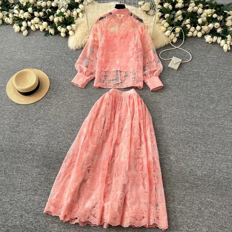 Elegant 2 Piece Long Dress Wom - Midi Skirt Floral avaliação e preço
