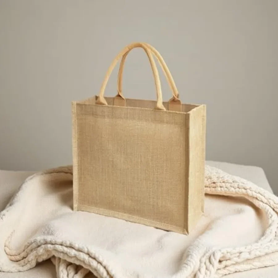 15 Pack Burlap Tote Bags 12x12 - Tote Bag Beach avaliação e preço