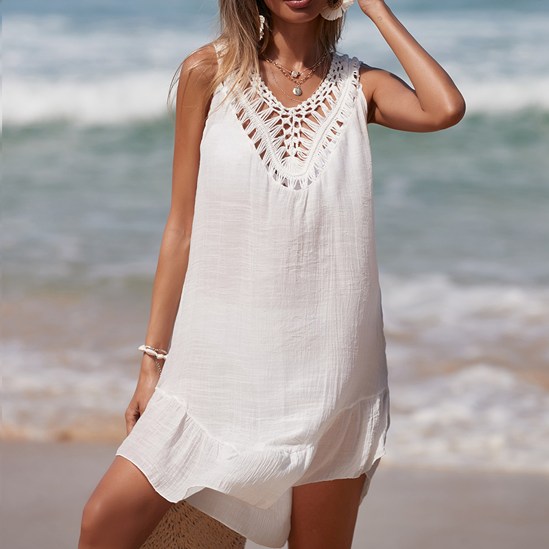Women V-Neck Backless Hollow O - Cover Up Kaftan avaliação e preço
