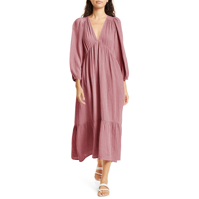 Muslin 100% Cotton Long Sleeve - Linen Dress Wrap avaliação e preço