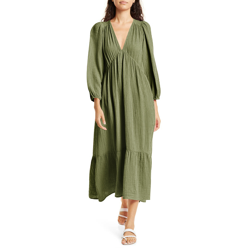 Muslin 100% Cotton Long Sleeve - Linen Dress Wrap avaliação e preço