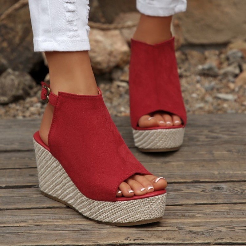 Women Sandals Summer Wedge Pla - Wedge Espadrille Women avaliação e preço