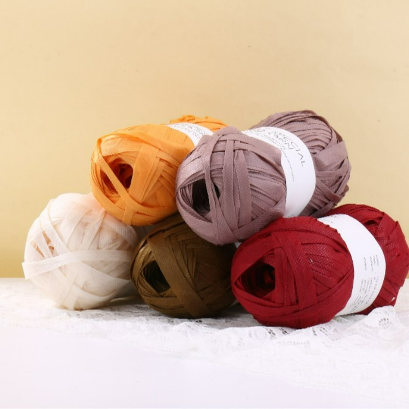 100g/pcs Raffia Flat Yarn for  - Crochet Bag Raffia avaliação e preço