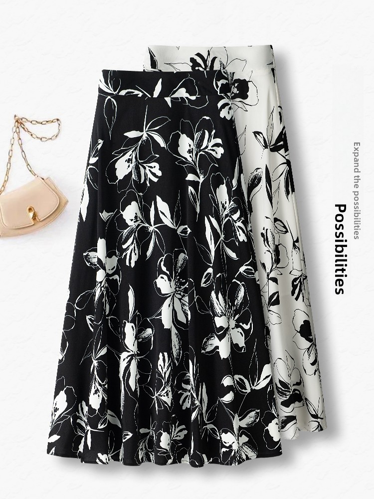 Summer Thin High Waist A-Line  - Midi Skirt Floral avaliação e preço