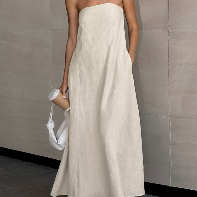 Fashion Elegant Simple Design  - Linen Dress Wrap avaliação e preço