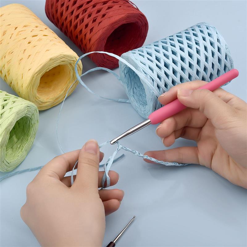 100M Natural Raffia Straw Yarn - Crochet Bag Raffia avaliação e preço