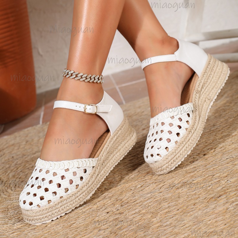 Boho Women's Hollow Out Woven  - Wedge Espadrille Women avaliação e preço