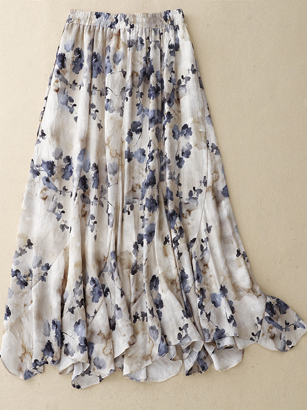 Floral A-Line Skirt Women's El - Midi Skirt Floral avaliação e preço