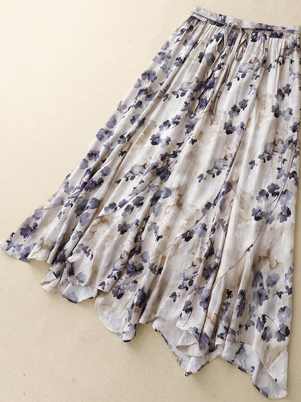 Floral A-Line Skirt Women's El - Midi Skirt Floral avaliação e preço