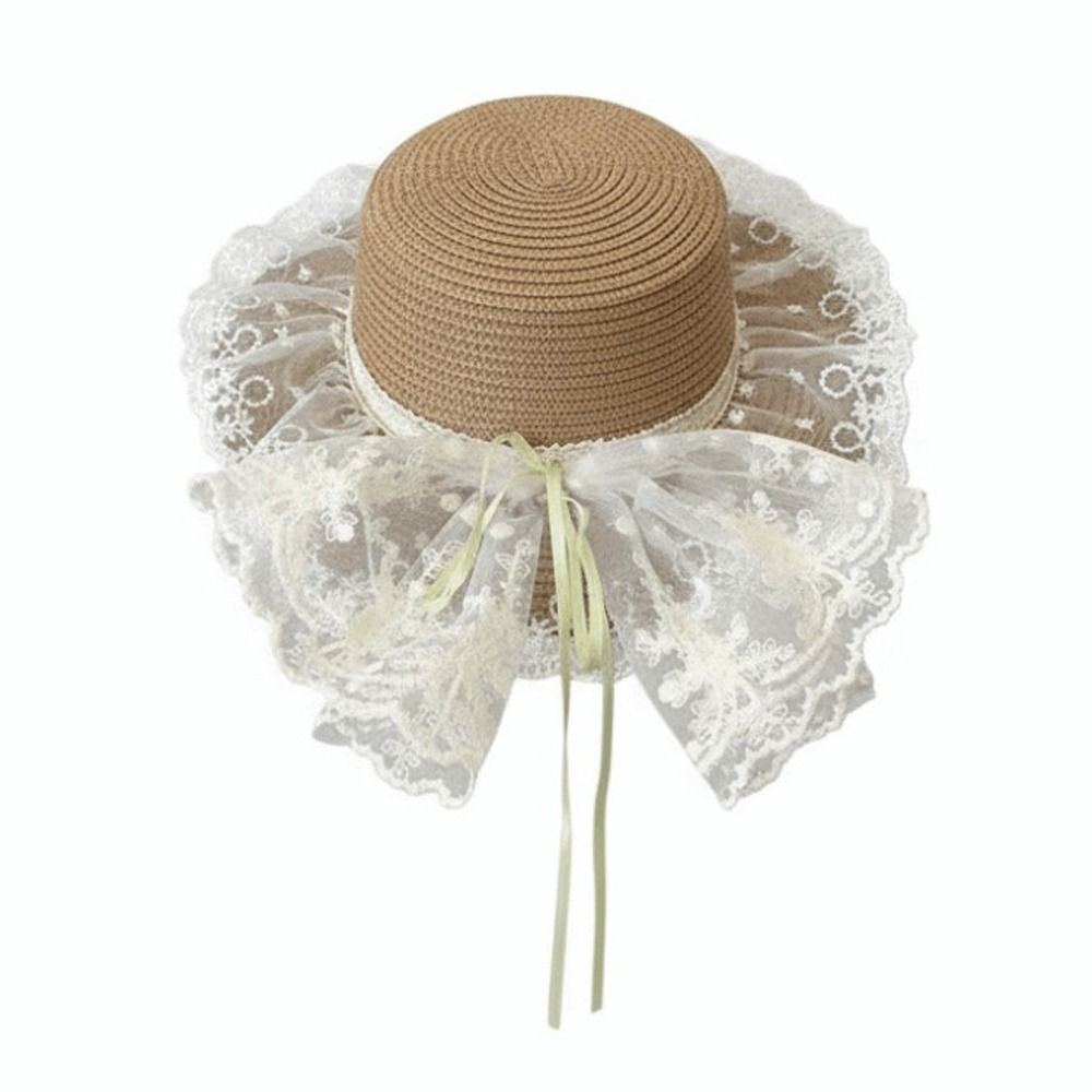 Floppy Lace Bow Sun Hat Breath - Hat Floppy Wide avaliação e preço