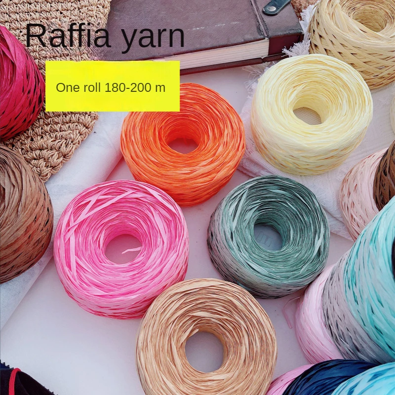 180m raffia Yarn paper Grass f - Crochet Bag Raffia avaliação e preço