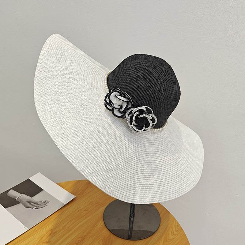 Two Tones Wide Brim Summer Hat - Hat Floppy Wide avaliação e preço
