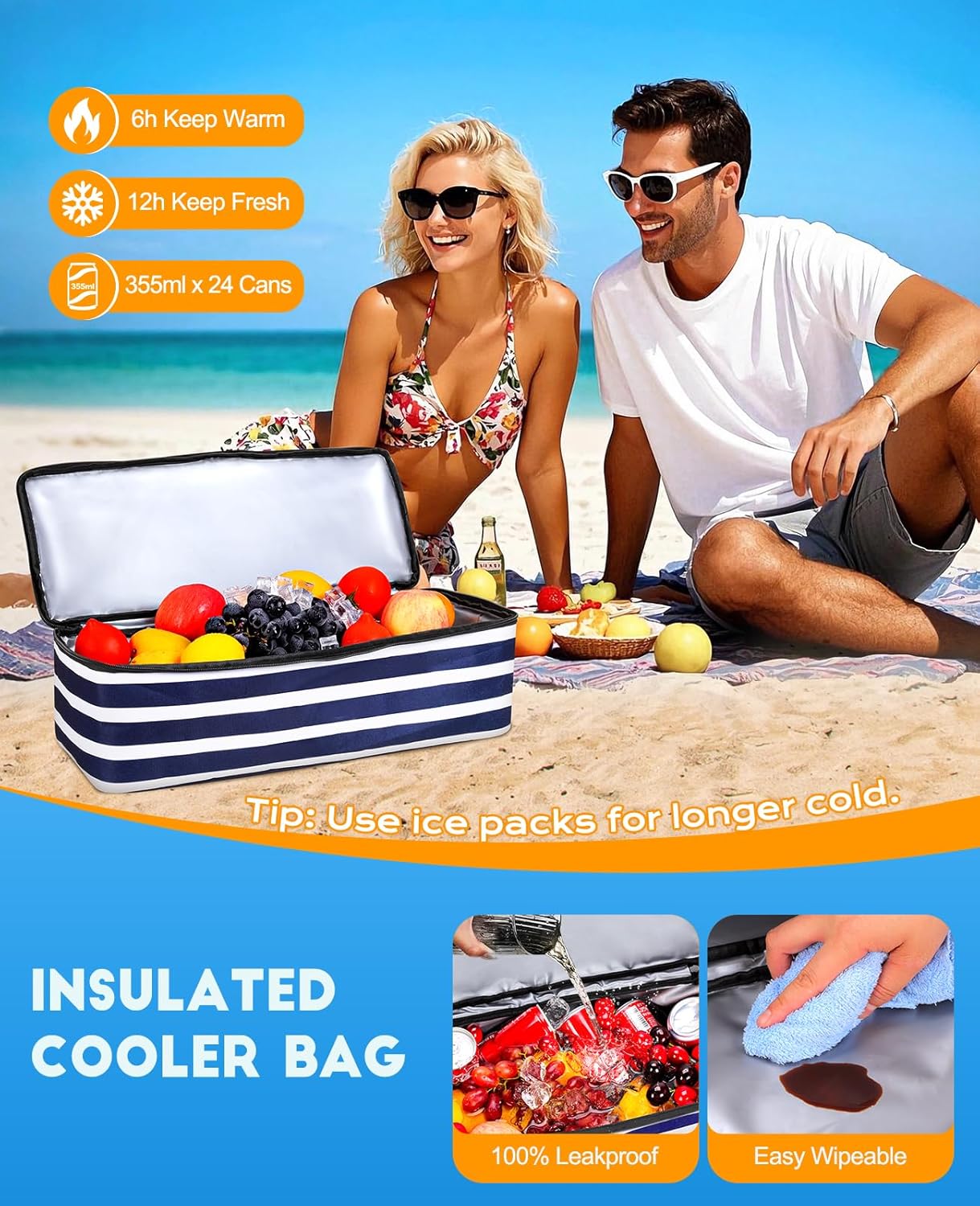 Beach Bag with Cooler, 49L Wat - Tote Bag Beach avaliação e preço