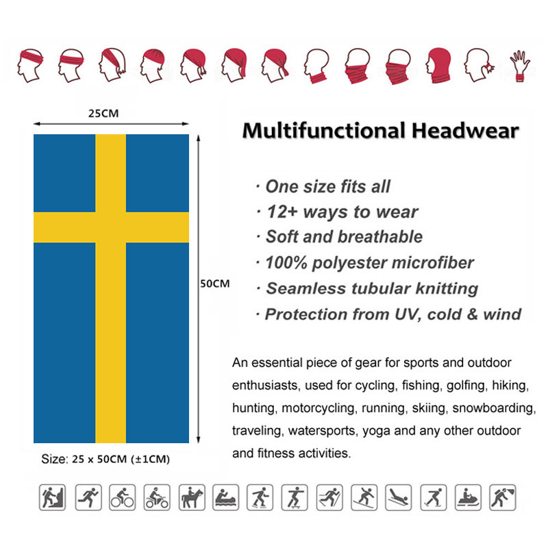 Sweden Flag Printed Bandana He - Headband Summer Knit avaliação e preço