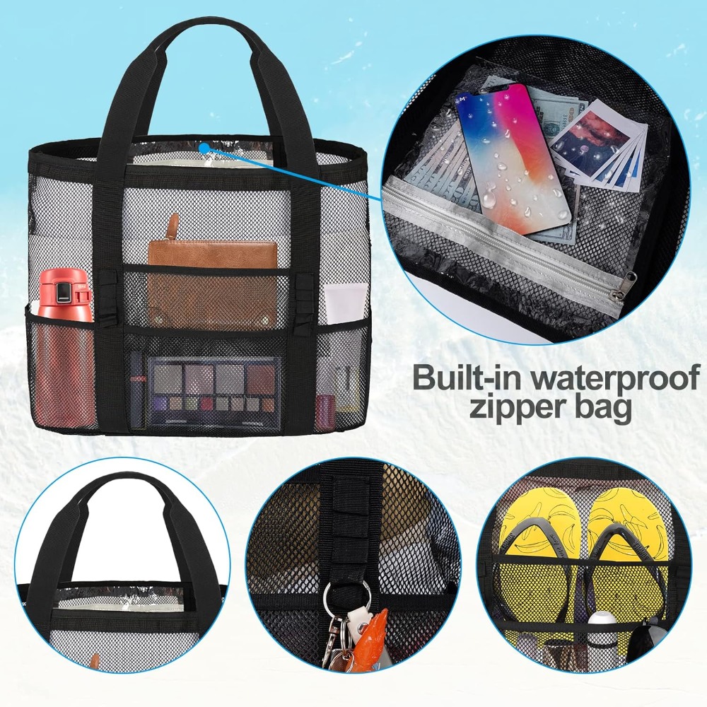 Women's Mesh Beach Bag - Water - Tote Bag Beach avaliação e preço