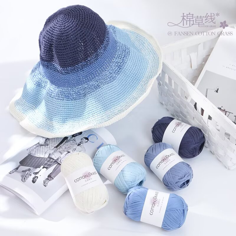50g Cotton Grass Yarn Raffia S - Crochet Bag Raffia avaliação e preço