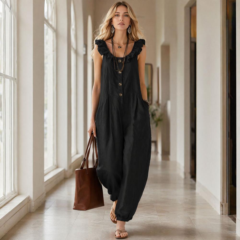 Relaxed Fit Romper Women Women - Jumpsuit Linen Relaxed avaliação e preço