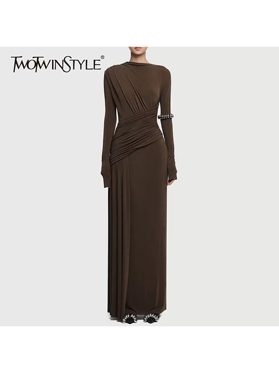 TWOTWINSTYLE Solid Slimming Dr - Linen Dress Wrap avaliação e preço