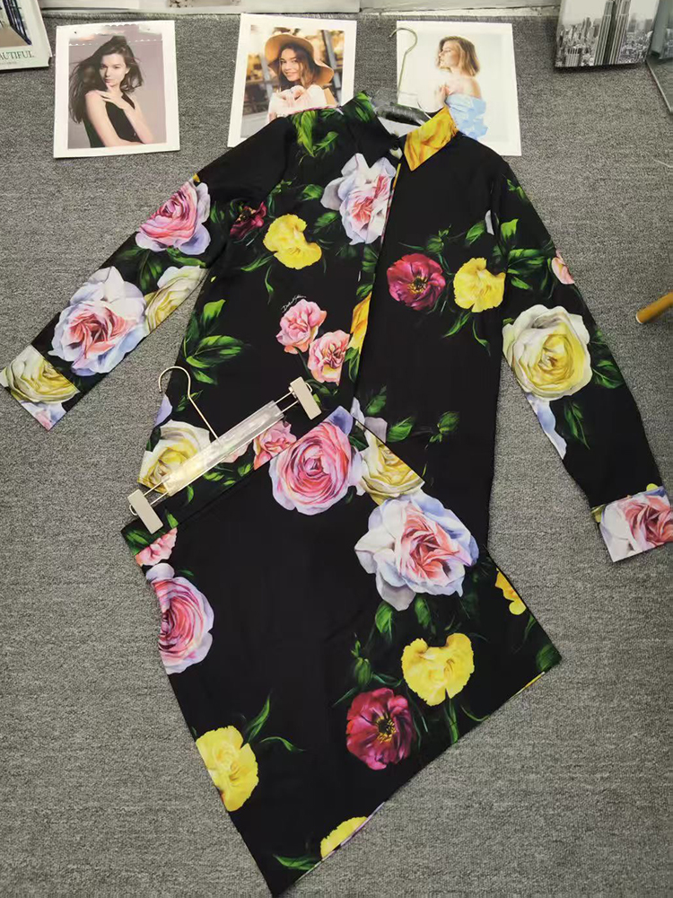 Retro flower print long-sleeve - Romper Floral Print avaliação e preço
