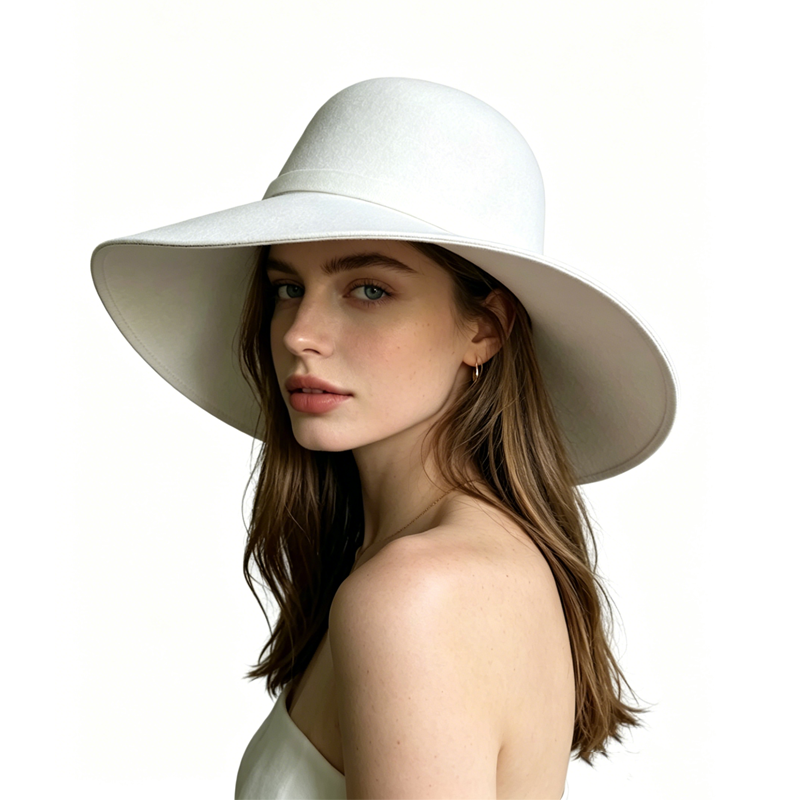 White Dome-shaped Ladies' Hat  - Hat Floppy Wide avaliação e preço