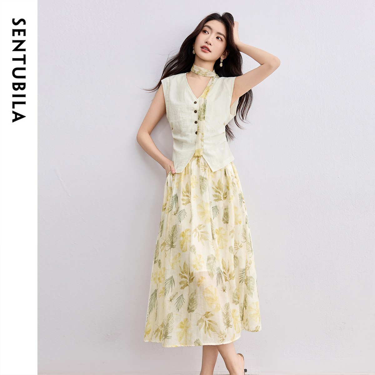 SENTUBILA Elegant Skirt Holida - Midi Skirt Floral avaliação e preço