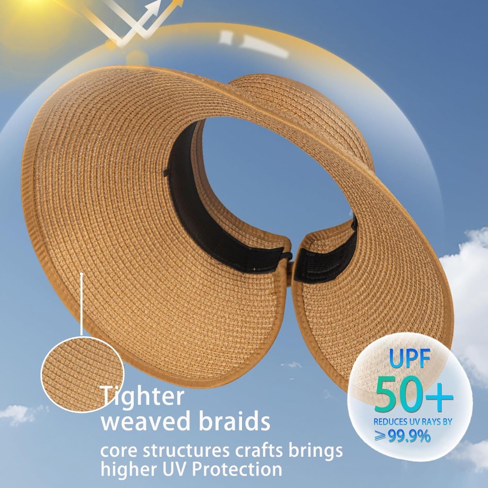 Women's Sun Visor Hats Wide Br - Hat Floppy Wide avaliação e preço