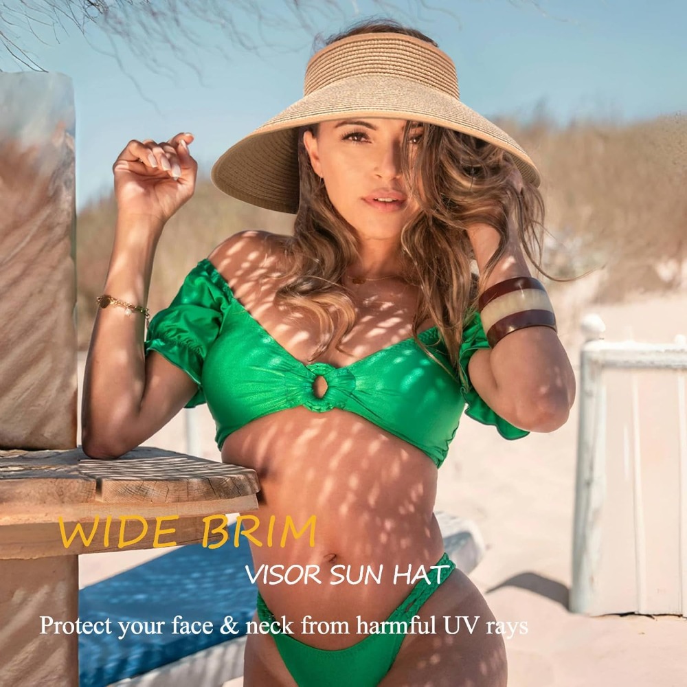 Women's Sun Visor Hats Wide Br - Hat Floppy Wide avaliação e preço