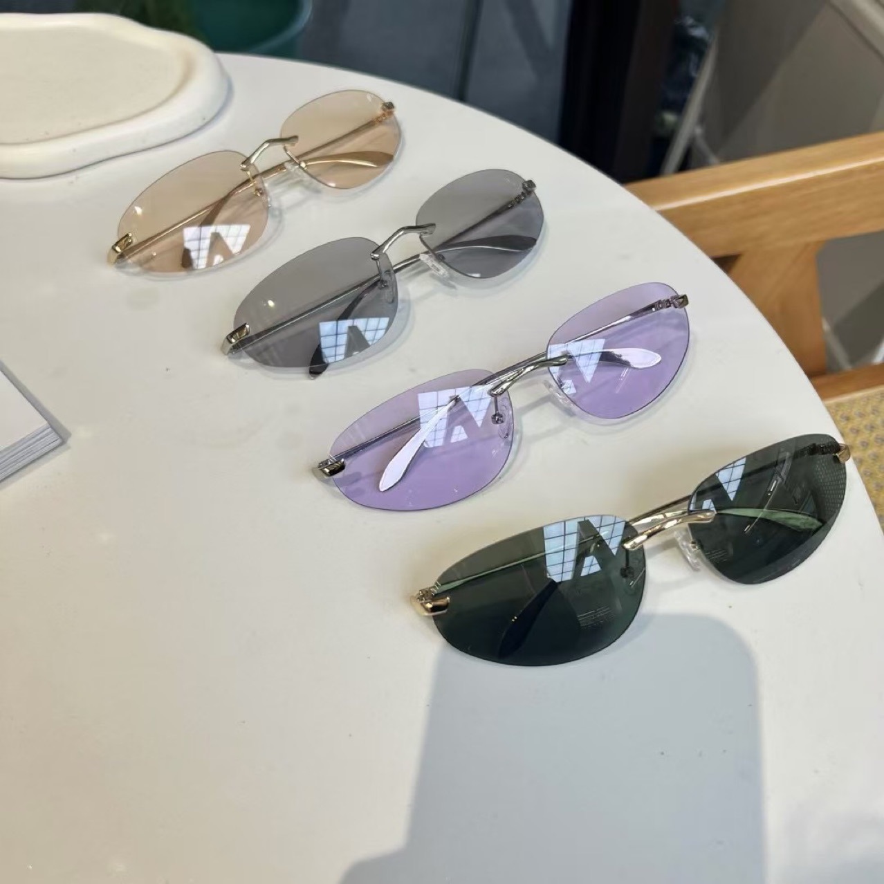 UV400 Rimless Shades, Cat Eye  - Sunglasses Cat Eye avaliação e preço