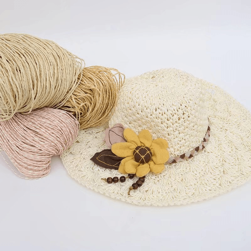 200g 2ply Cotton Raffia Yarn f - Crochet Bag Raffia avaliação e preço