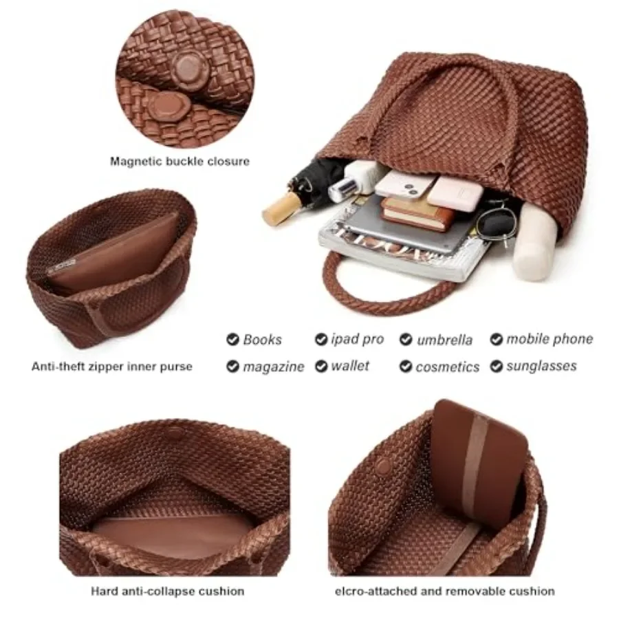 BOYATU Woven Tote Bag for Wome - Tote Bag Beach avaliação e preço