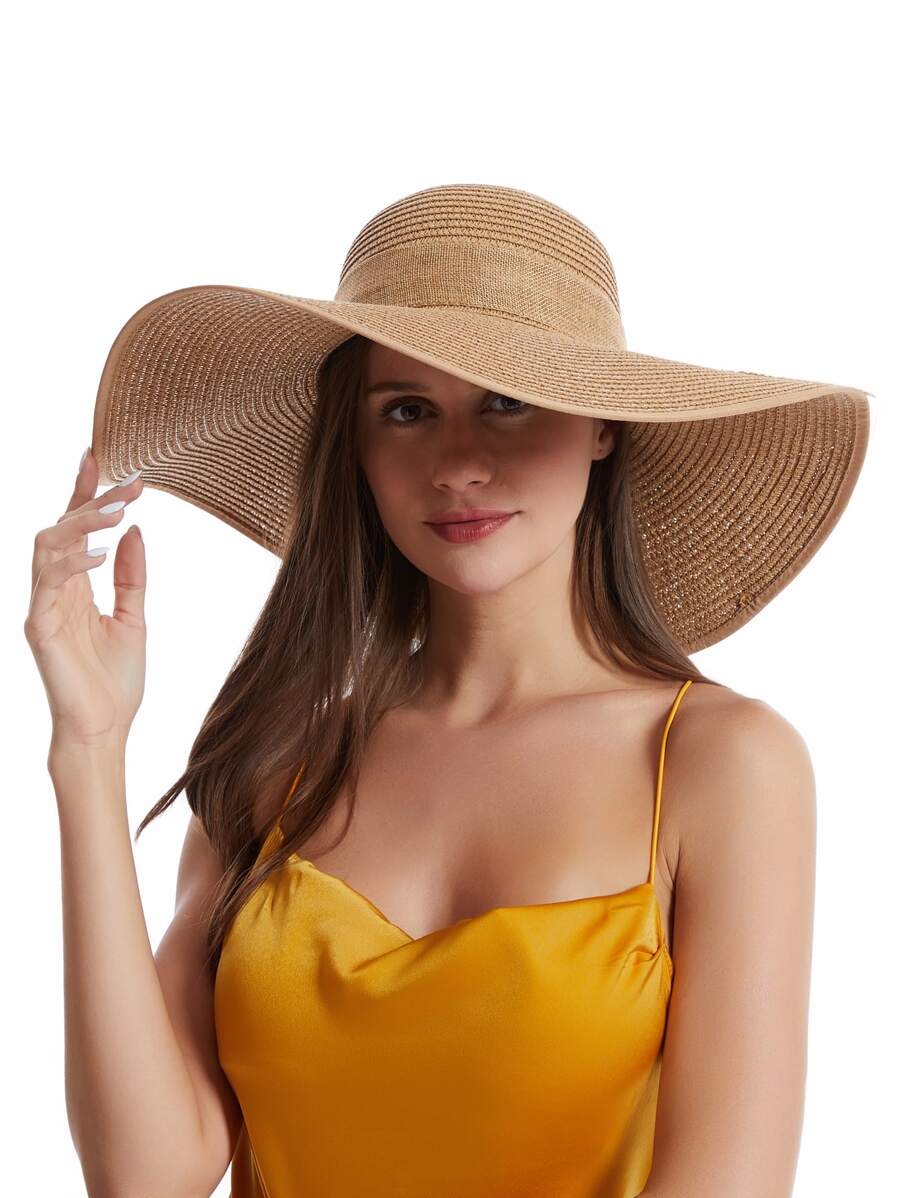 Womens Wide Brim Floppy Straw  - Hat Floppy Wide avaliação e preço