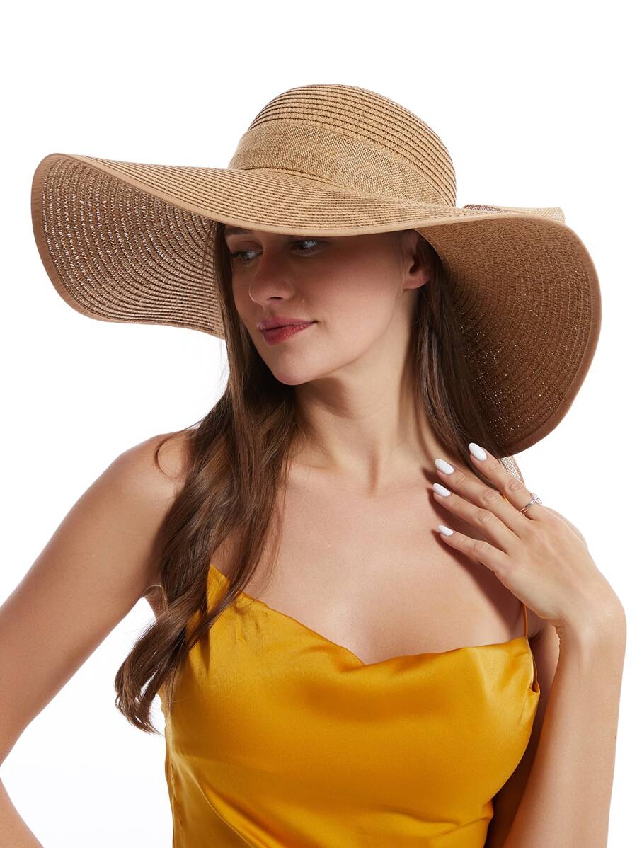 Womens Wide Brim Floppy Straw  - Hat Floppy Wide avaliação e preço