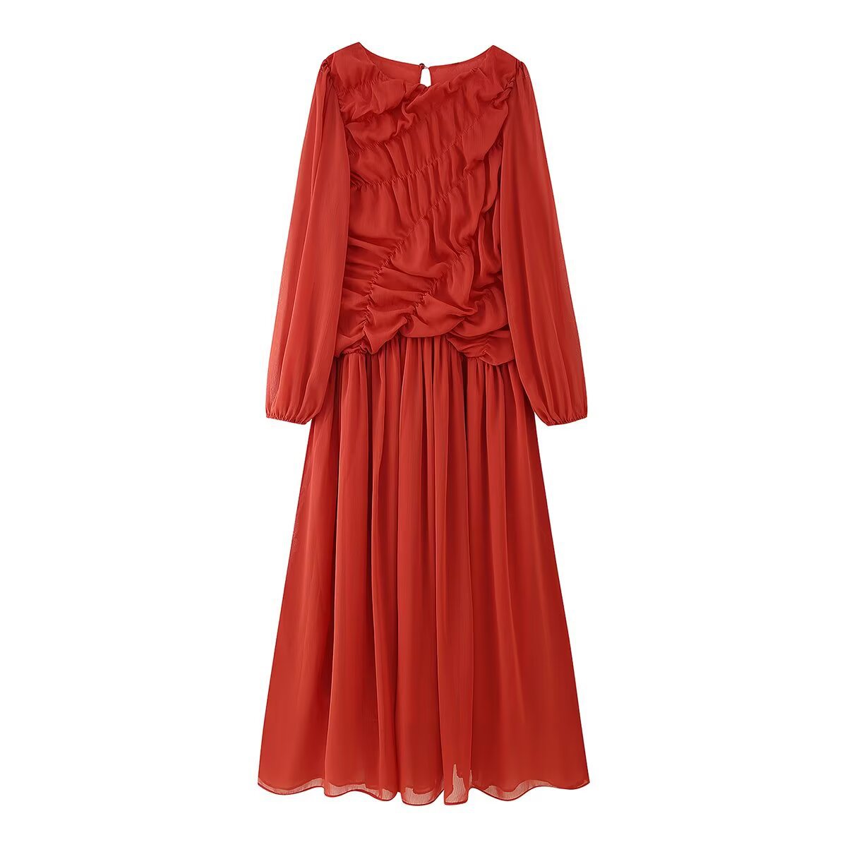 Autumn Long Sleeve Dresses 202 - Linen Dress Wrap avaliação e preço