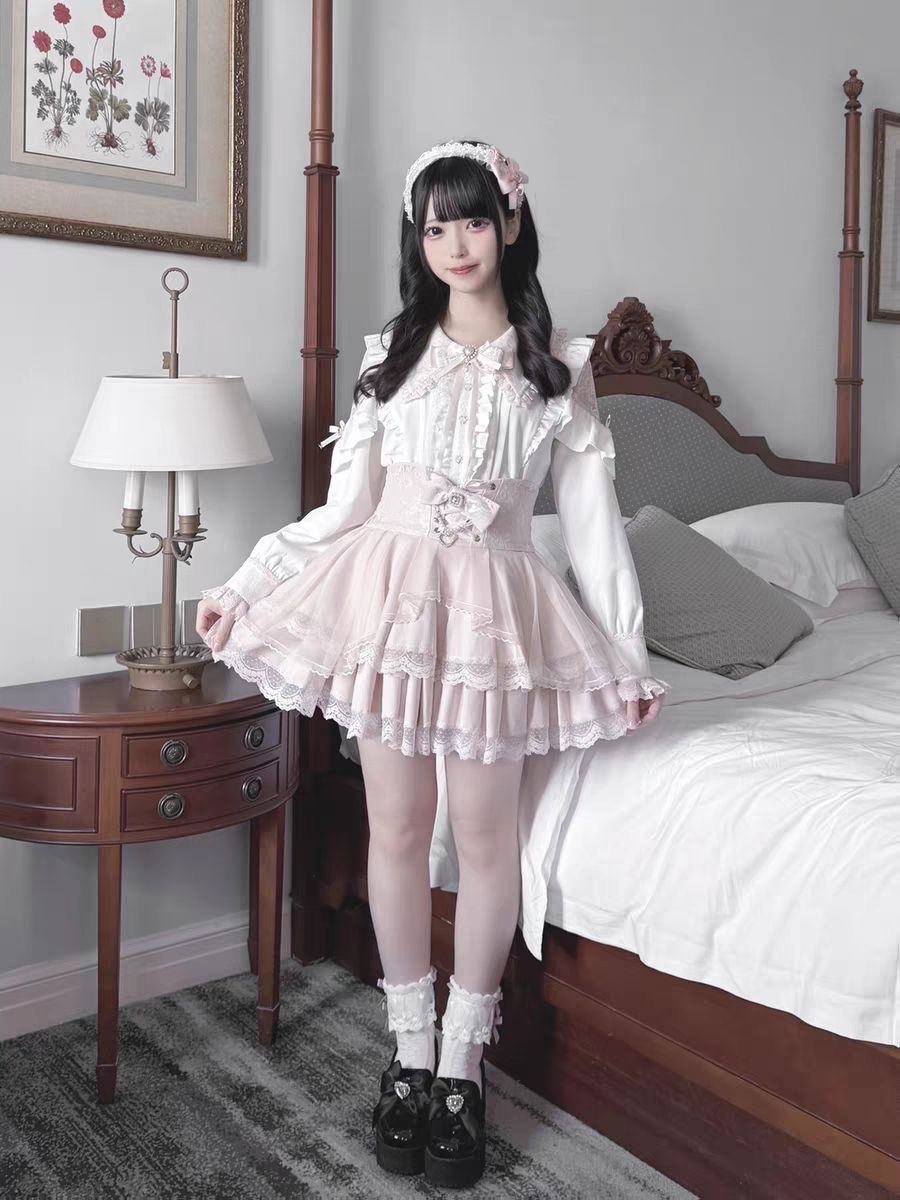 Harajuku Kawaii Skirt Sets Wom - Blouse Off Shoulder avaliação e preço