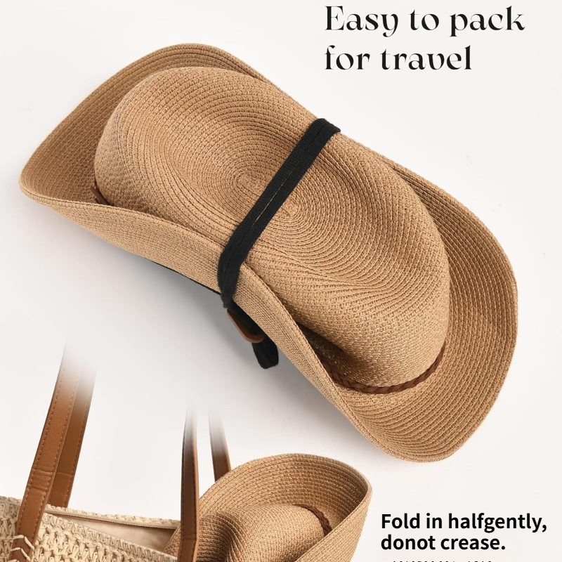 1pc Summer Straw Beach Sun Hat - Hat Floppy Wide avaliação e preço