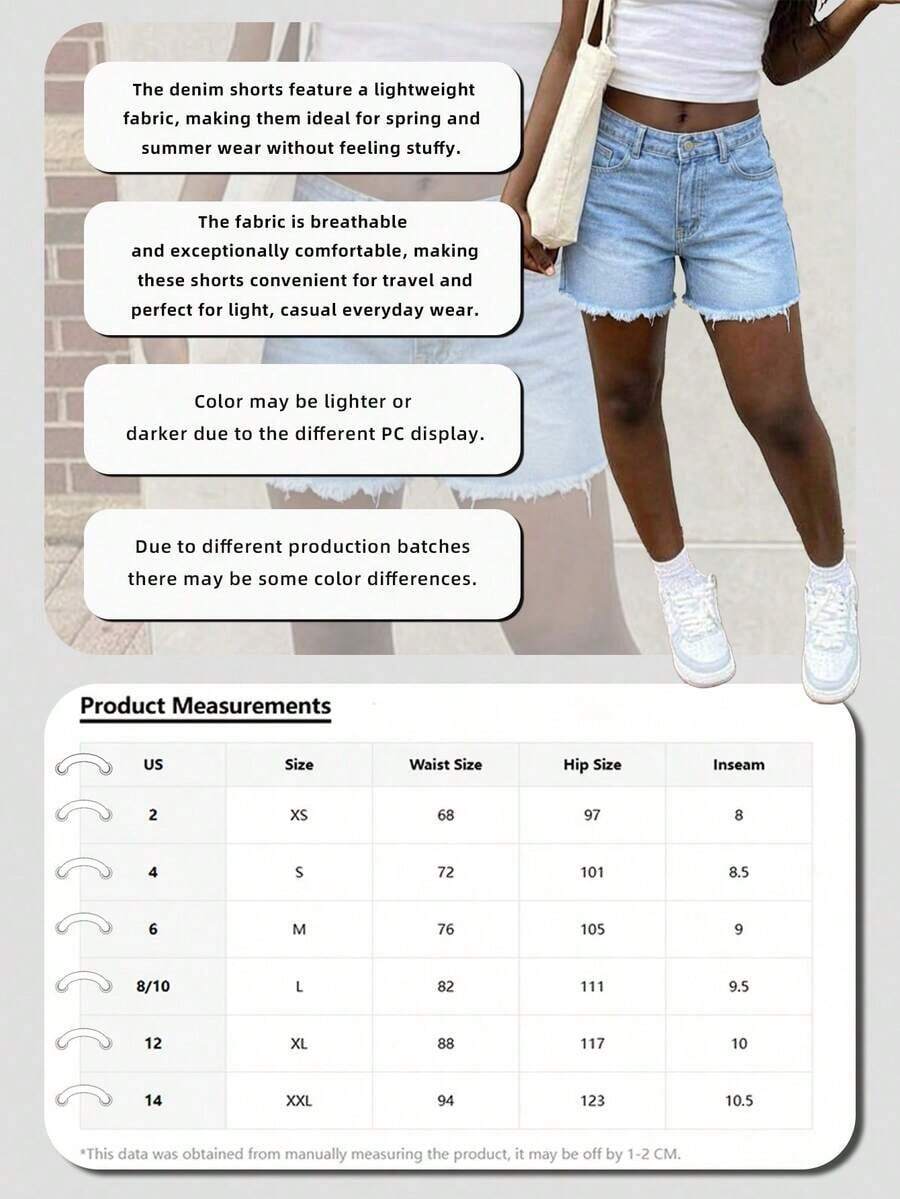 Womens High Waist Light Wash D - Shorts Denim Frayed avaliação e preço