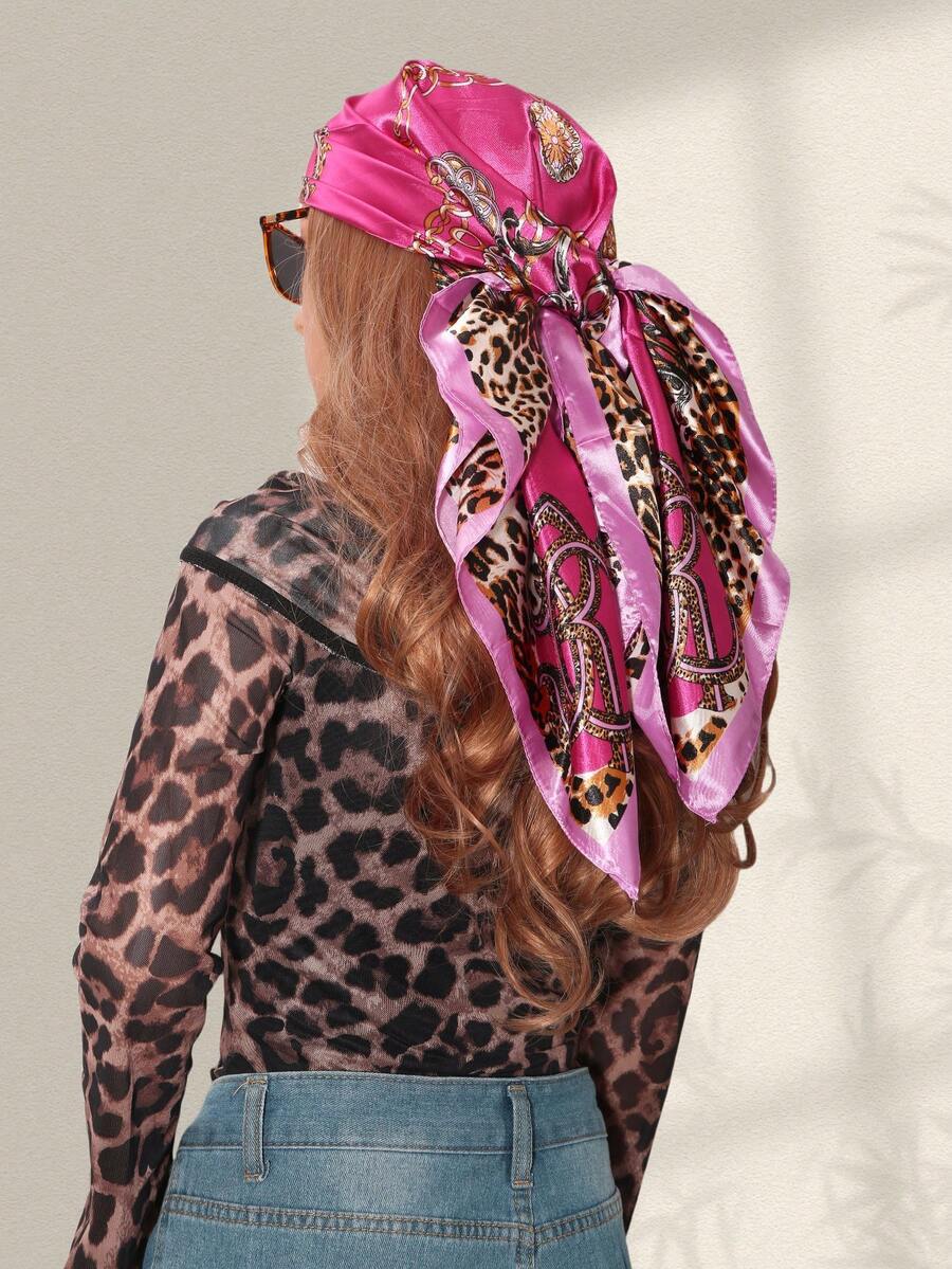1pc Leopard Print Chain & Flor - Headband Summer Knit avaliação e preço