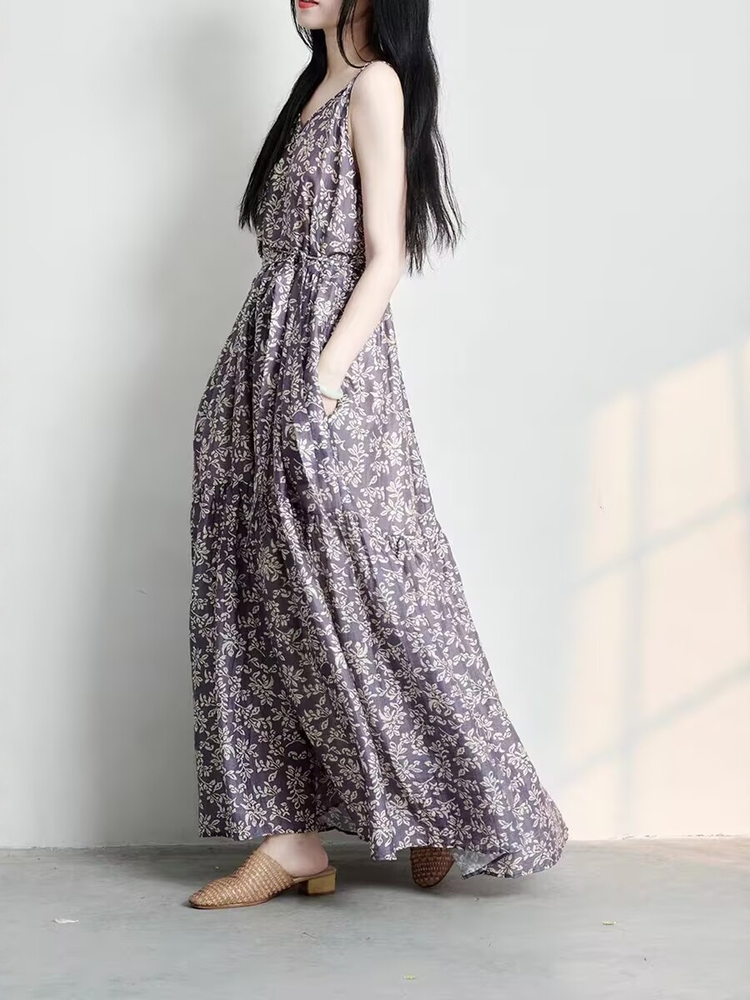 Elegant Japanese Style plus Si - Linen Dress Wrap avaliação e preço