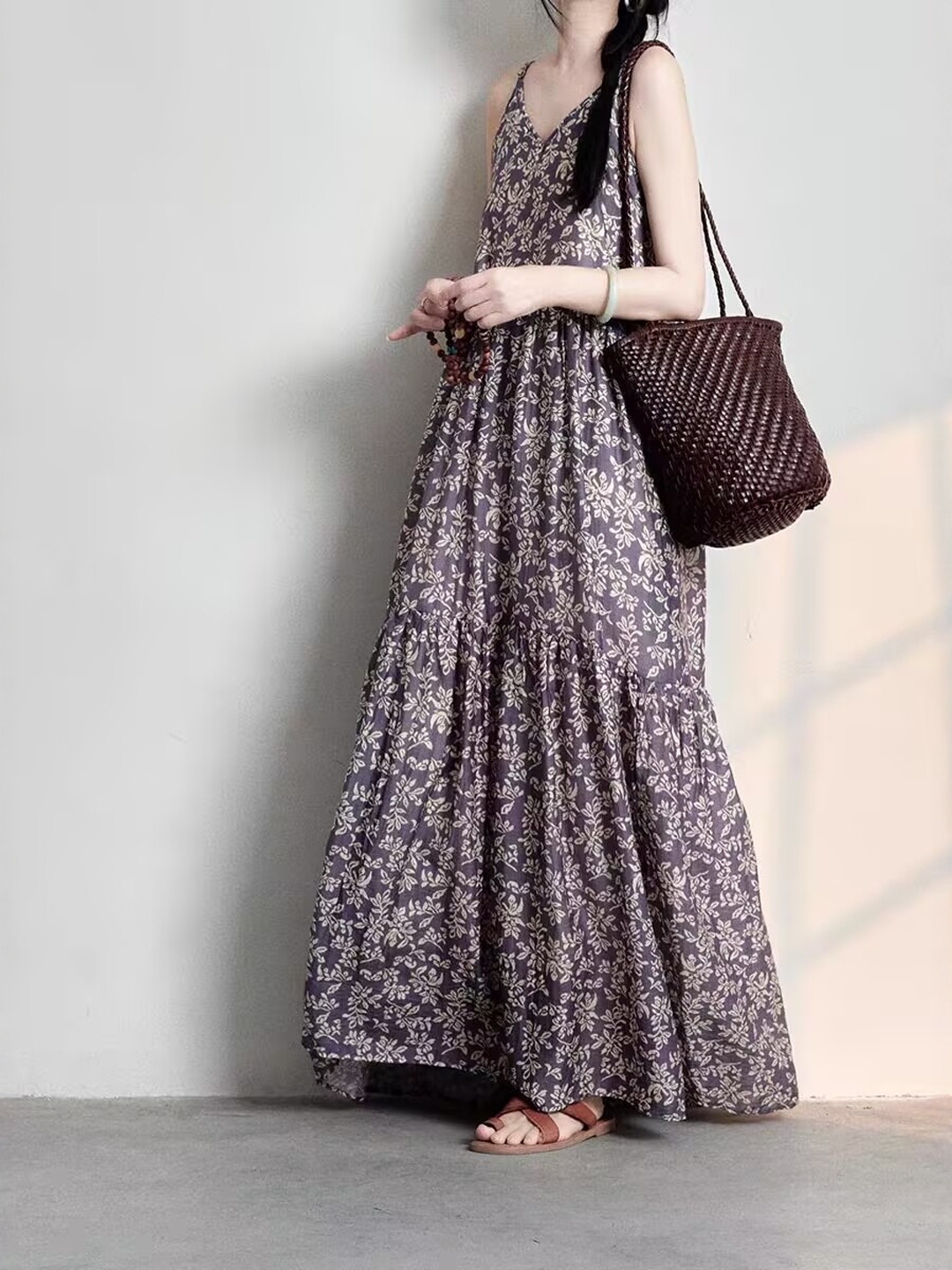 Elegant Japanese Style plus Si - Linen Dress Wrap avaliação e preço